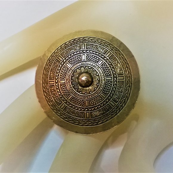 Vintage John Galliano for Christian Dior Celtic Shield  Vintage Galliano for Dior Shield Brooch in Bronze
